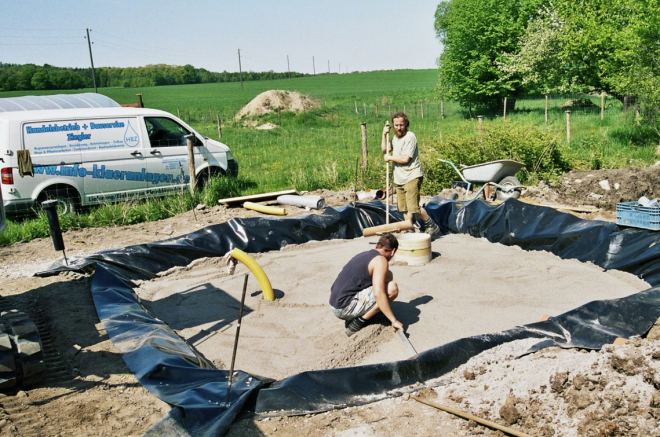 einbau der pflanzenklaeranlage